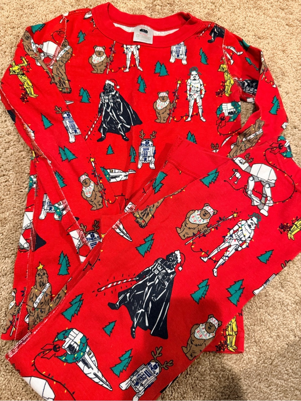 HA Red Star Wars Holiday Print Kids Pajama Set